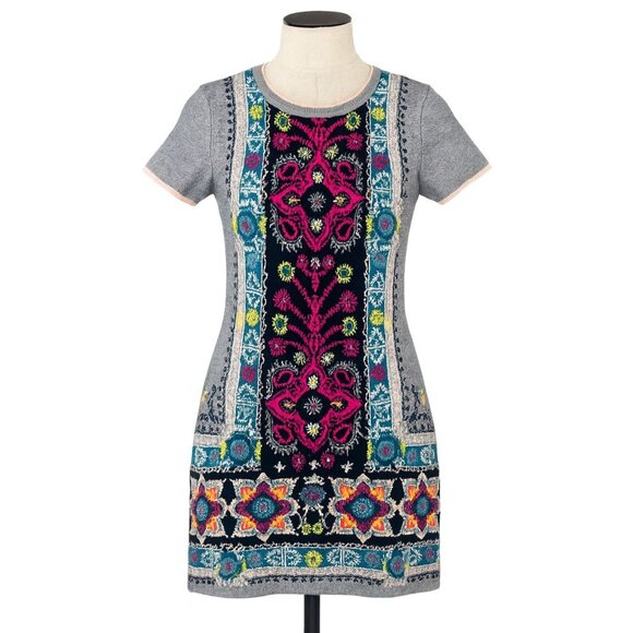 Anthropologie by Akemi + Kin Mini Sweater Dress Kaleidoscope Multicolor Floral - Picture 6 of 13